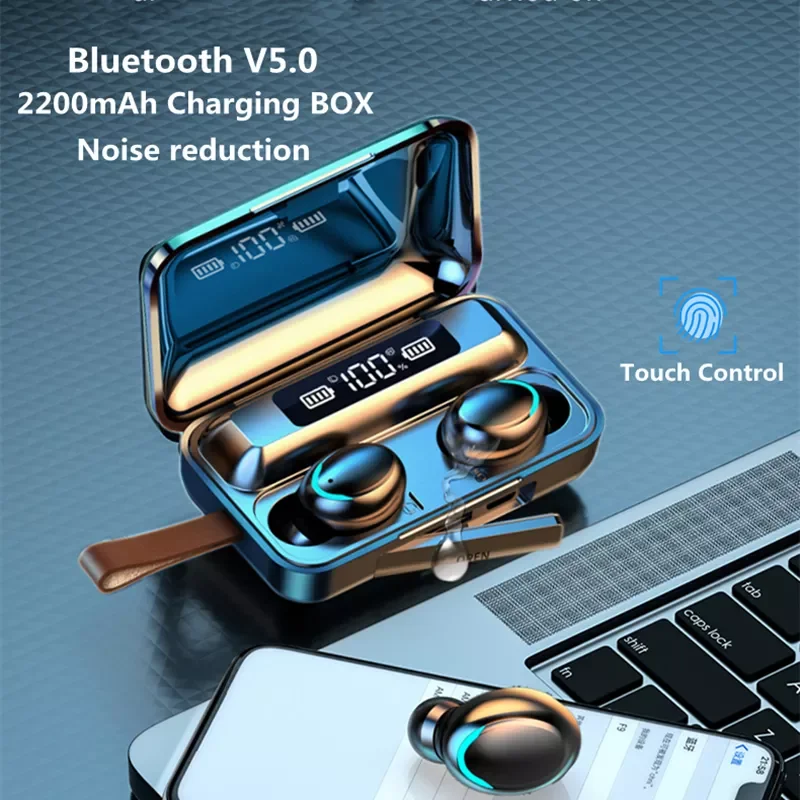 

F9-V5.0 TWS Bluetooth 5.0 Earphones Fingerprint Touch Wireless Headphone 9D Stereo Sports Waterproof Earbuds Headsets With Mic