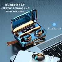 f9 v5 0 tws bluetooth 5 0 earphones fingerprint touch wireless headphone 9d stereo sports waterproof earbuds headsets with mic