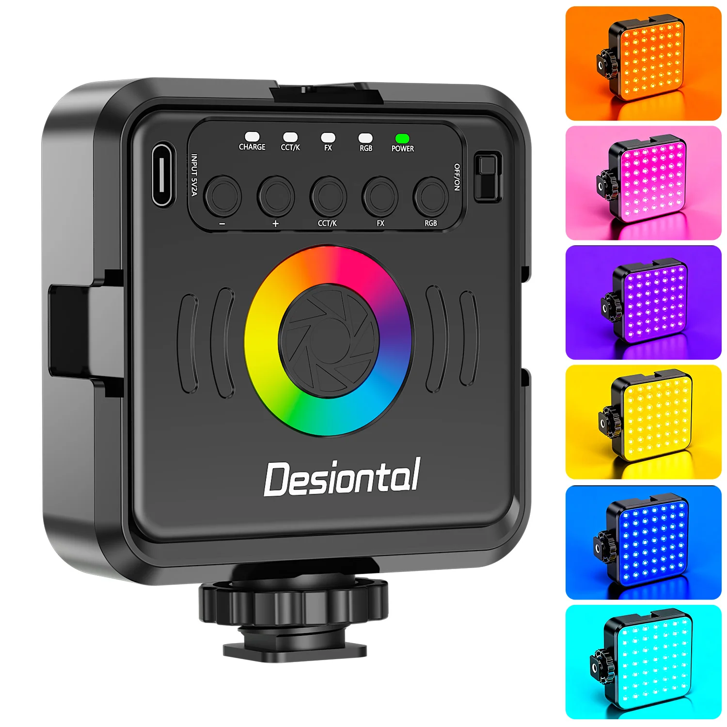 Фото Светодиодные RGB-лампы X2 Mini для фото- и видеосъемки, 6500 мАч, перезаряжаемая LED-панель для YouTube и TikTok №1