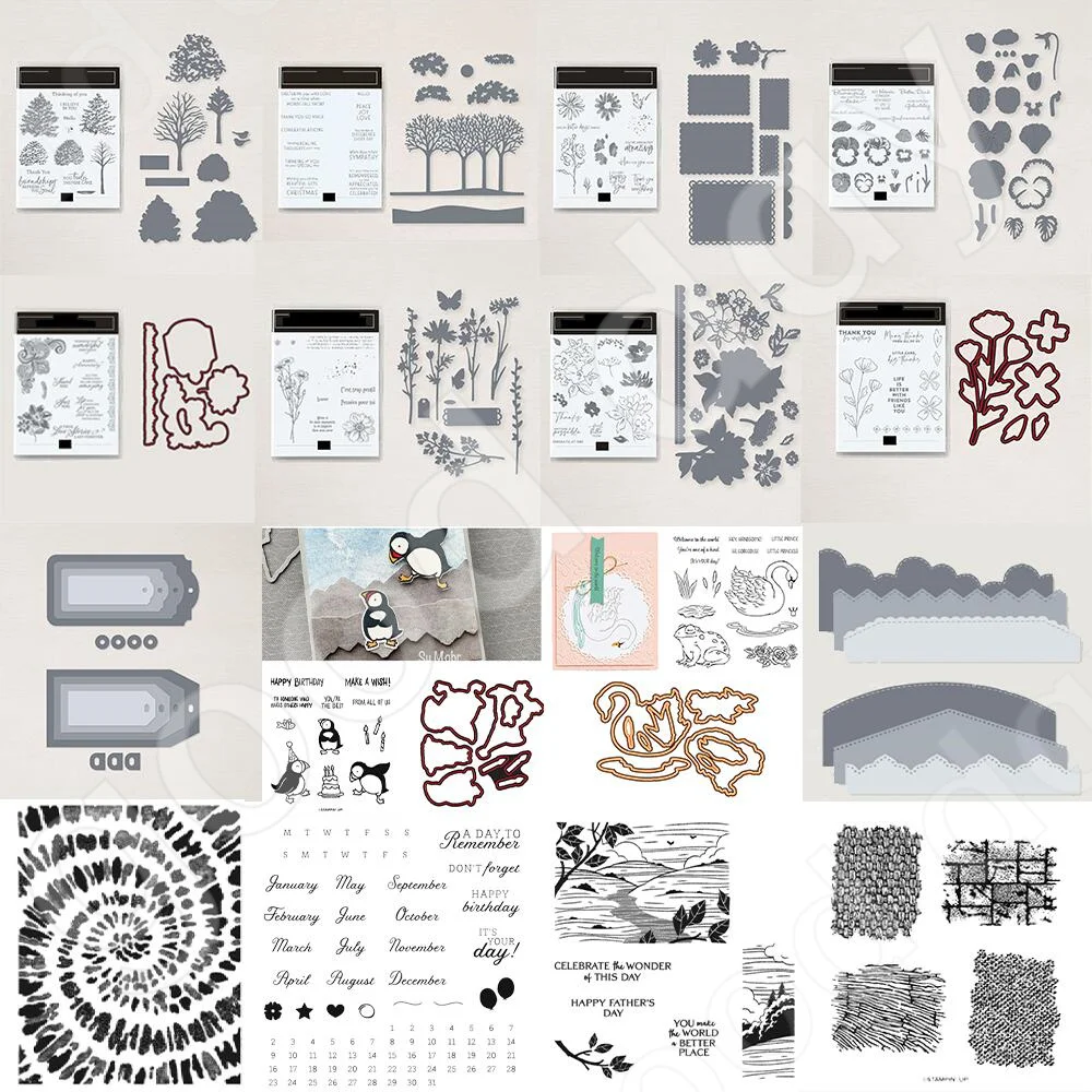 

2022 New Arrival Flowers and Small Animals Clear Stamps or Metal Cutting Dies Sets for DIY Card Craft Making Scrapbooking