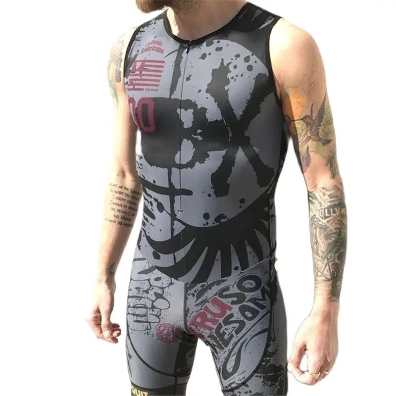 

Мужской костюм для занятий спортом без рукавов Love The Pain, летний комплект для триатлона, одежда для велоспорта, трикотажная одежда для бега, ...