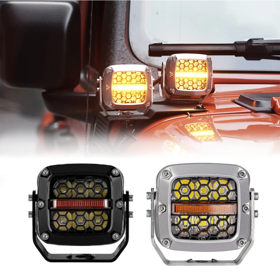 Квадратная Светодиодная рабочая лампа Emark 60 Вт 3 5 дюйма Автомобильные дневные
