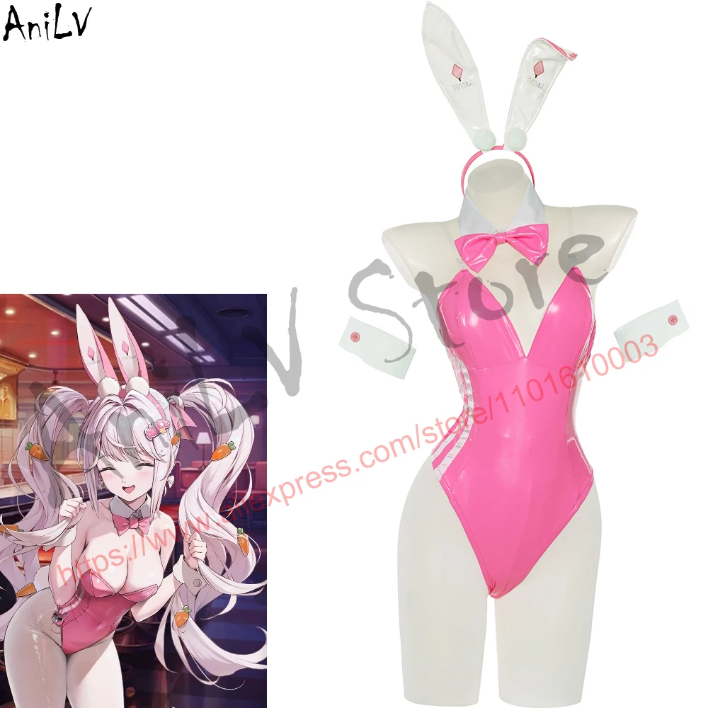 AniLV Game NIKKE The Goddess of Victory Alice Pink Bunny Girl Боди Комбинезон Одежда Косплей Костюм