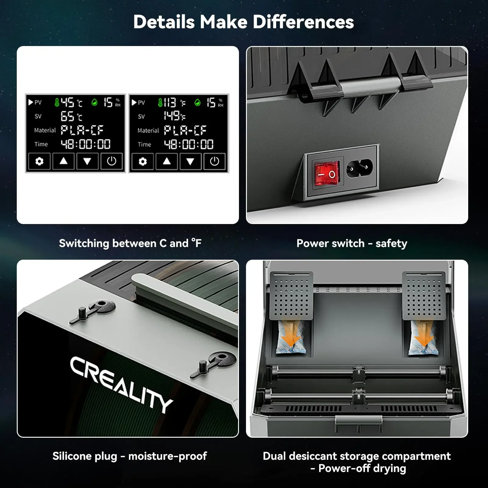 Сушилка для нити Creality Space Pi Plus сушильная коробка модернизированный сушильный