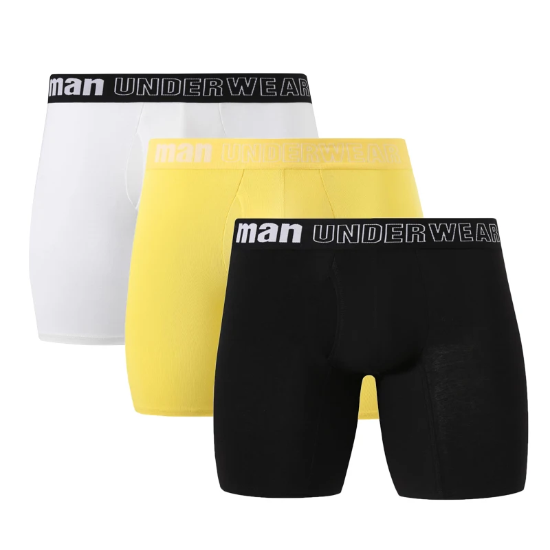 3Pcs/lot Large Size Men Panties Underwear Sports Long Leg Boxer Shorts Male Bamboo Fiber Breathable Boxers Underpants Cuecas 7XL