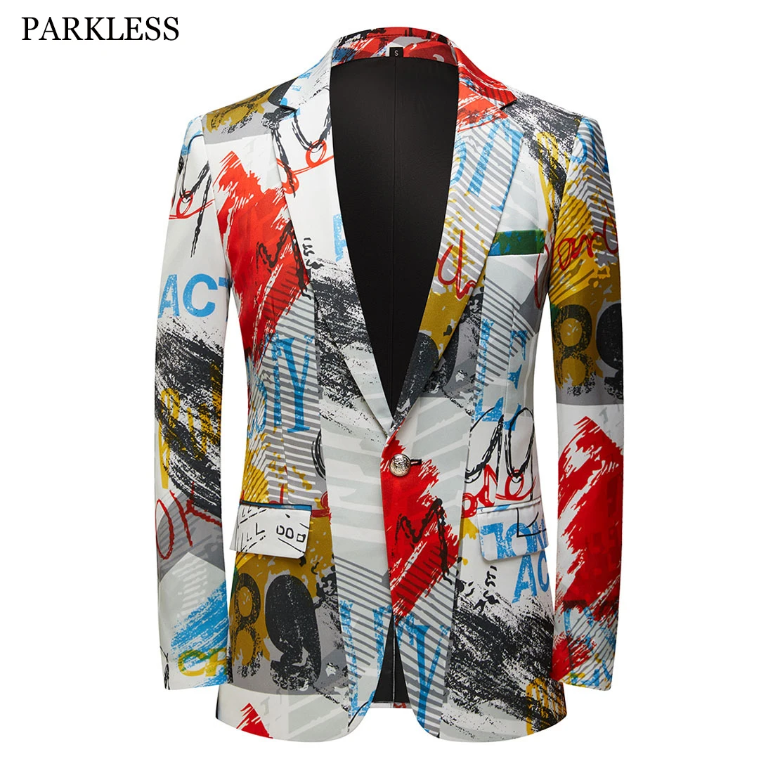 

High Quality Men Suit Blazer Fashion Printed Casual Versatile Jacket Singer Host Show Party Dress Single Row One Button Suits