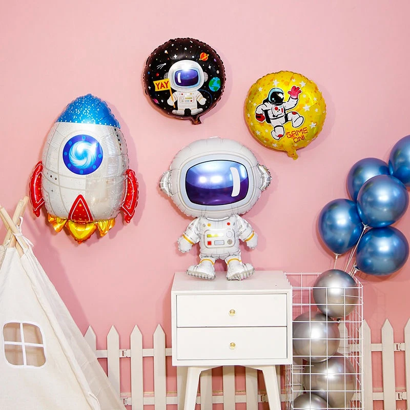 

3D Rocket Balloon Astronaut Balloon Outer Space Spaceship Balloon cloud rainbow balloon Kids Balloon Toy Birthday Party Decor