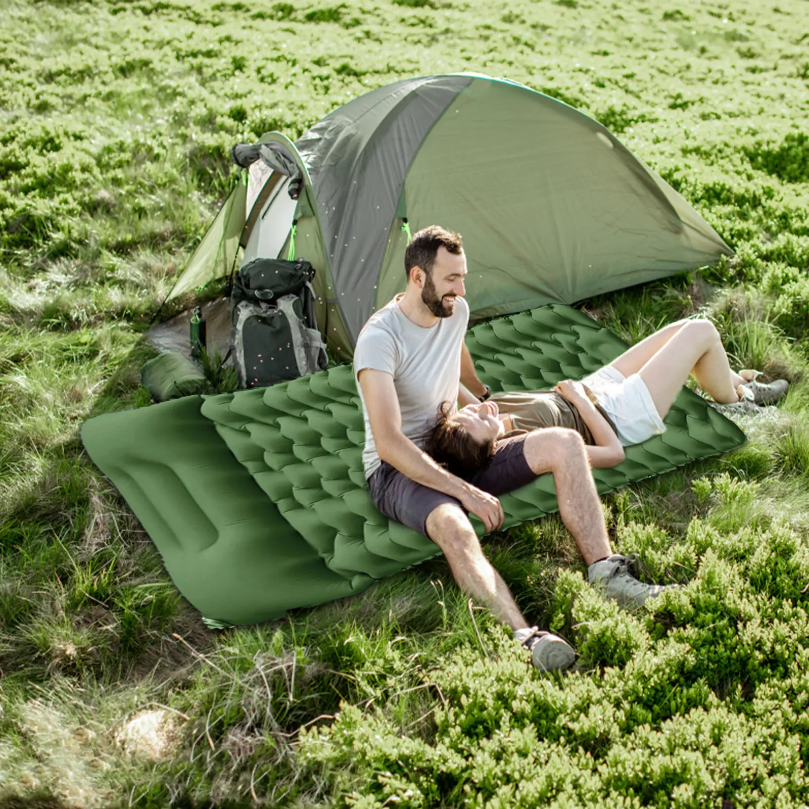 

Self Inflatable Sleeping PadInflatable Sleeping Mat Ultralight Waterproof Camping Mattress Lightweight Sleeping Pad Single Air