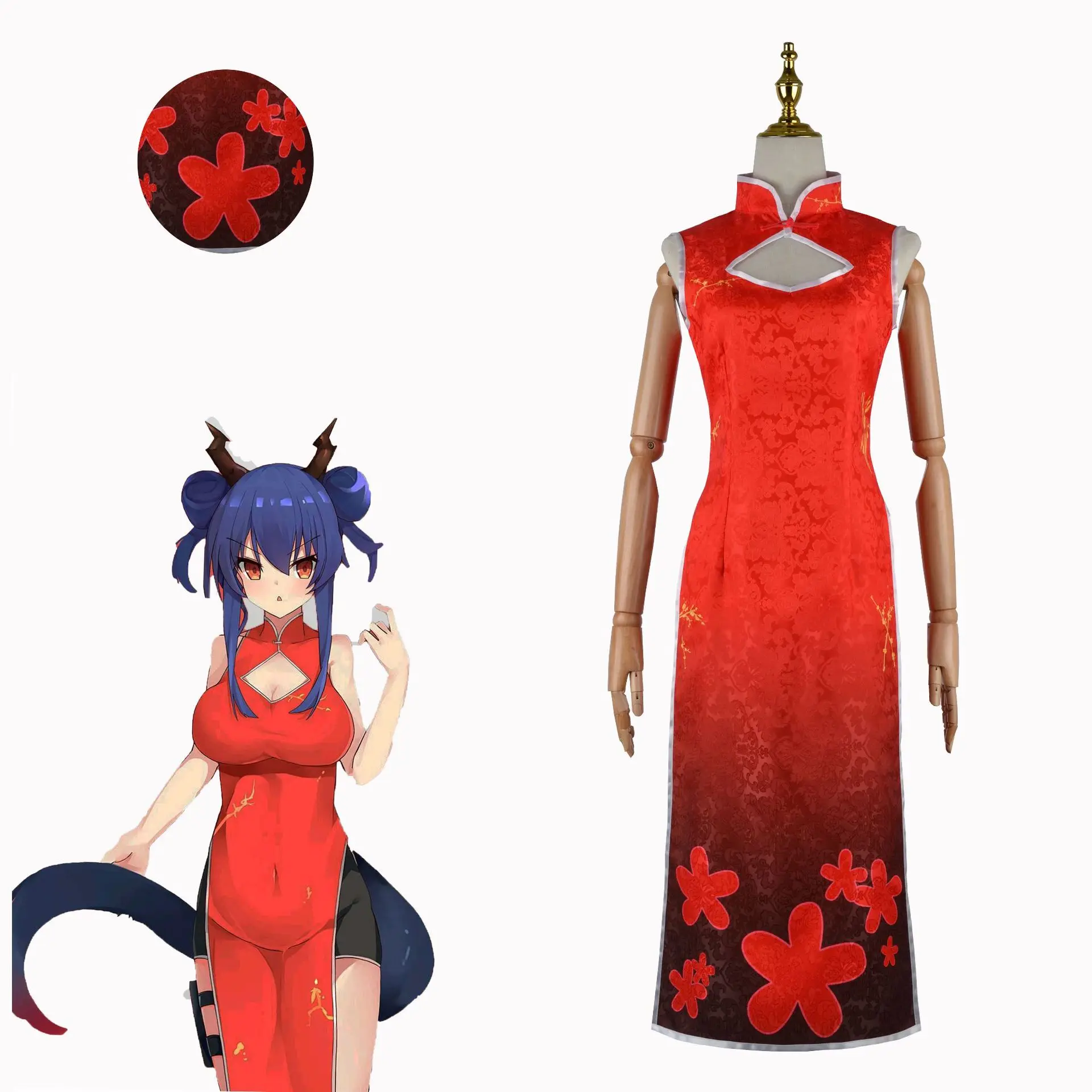 

Game Arknights Chen Chinese New Year Cheongsam Costume Women Dress Cosplay Costume Halloween Costumes