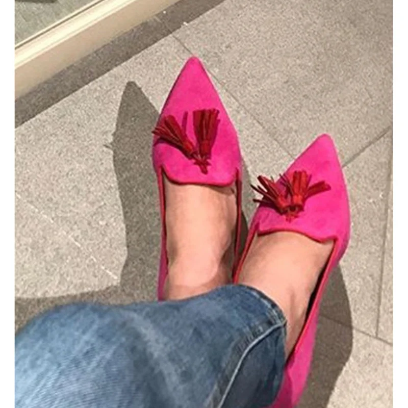 Женские лоферы без застежек повседневные туфли на плоской подошве с острым