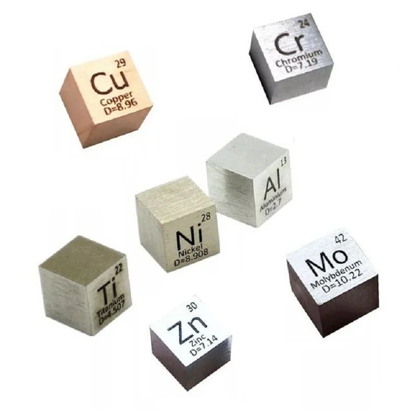 

7pcs/set 10mm Element Cube Copper Zinc Titanium Molybdenum Nickel Aluminum Chromium