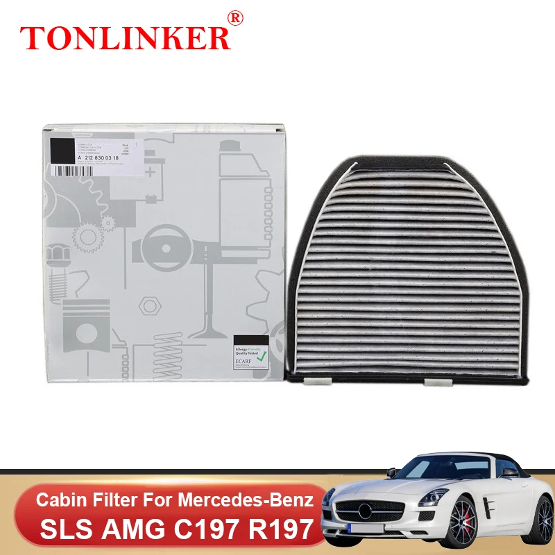 TONLINKER салонный фильтр A2128300318 для Mercedes Benz SLS AMG C197 R197 2010 2011 2012 2013 2014 6.2L DCT M159, автомобильные аксессуары