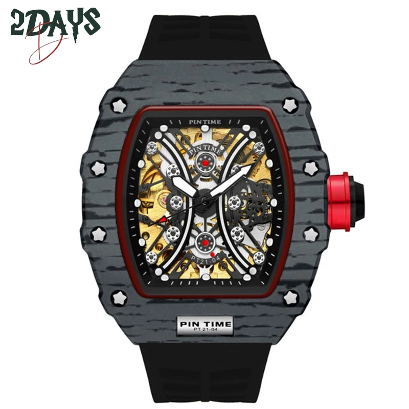 Автоматические механические часы PINTIME мужские наручные часы-скелетоны в стиле