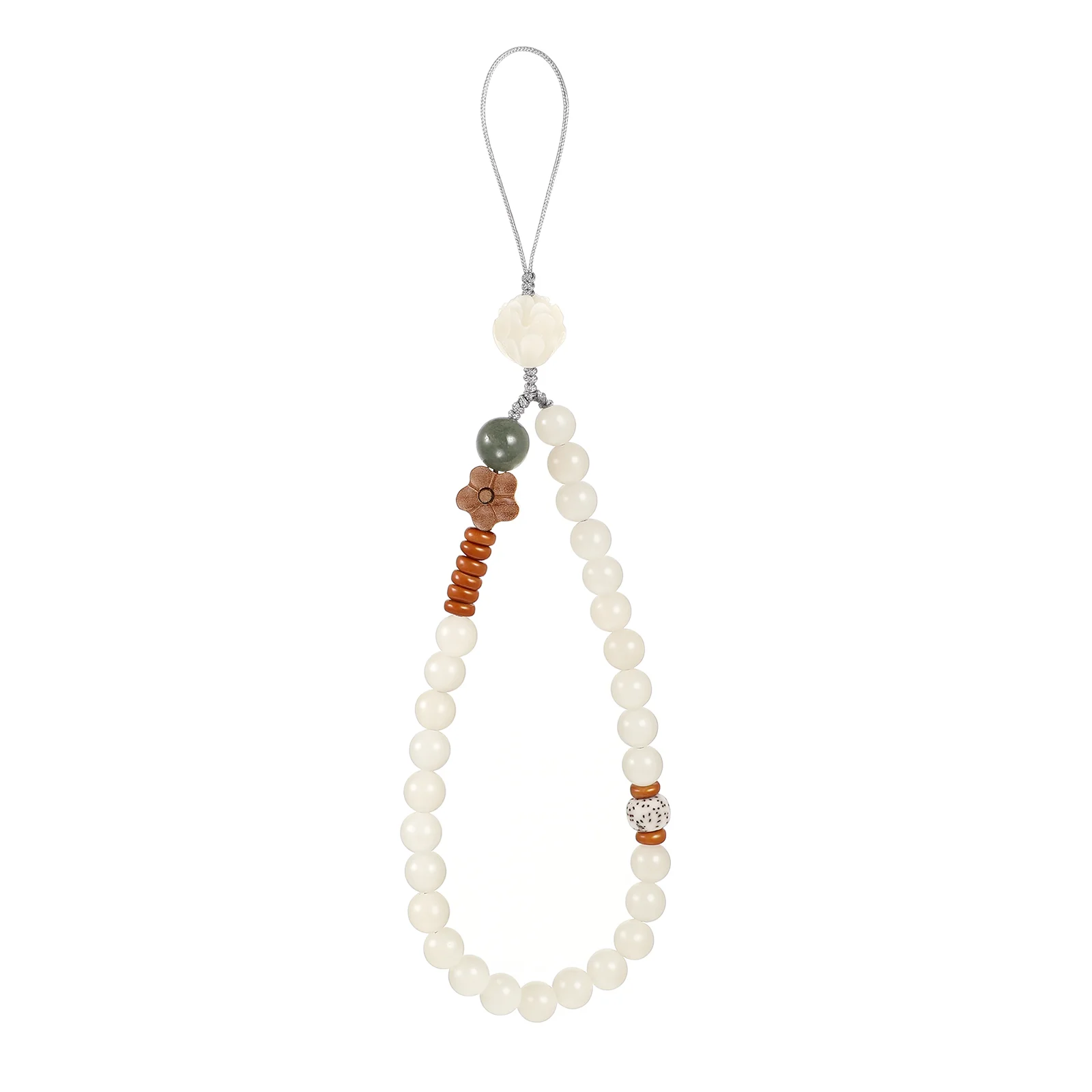 

White Jade Bodhi Lanyard Mobile Phone Chain Straps Exquisite Creative Lanyards Bracelet