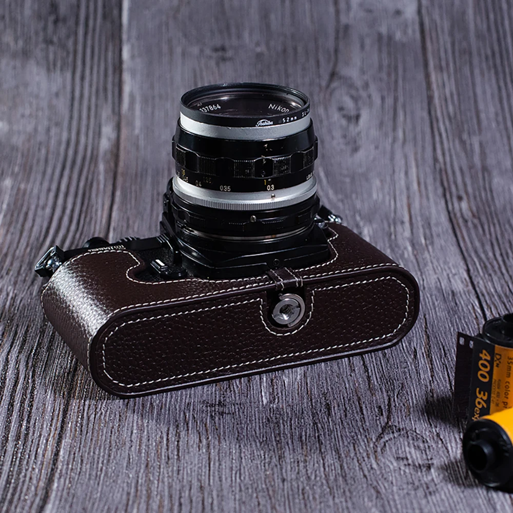 Фото FM2/FE2 Чехол из натуральной кожи с получехлом для Nikon F3 F3HP F3AF F3T FM2/FE2 Чехол Кожаная сумка для камеры ручной работы №5