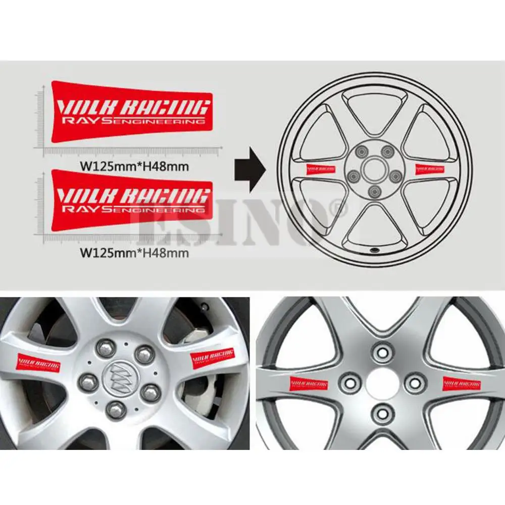 

400 x New Car Styling Car Wheel Rim Decorative Vinyl Stickers Classical Car Vinyl Decals for Volk Racing Rays Engineering TE37