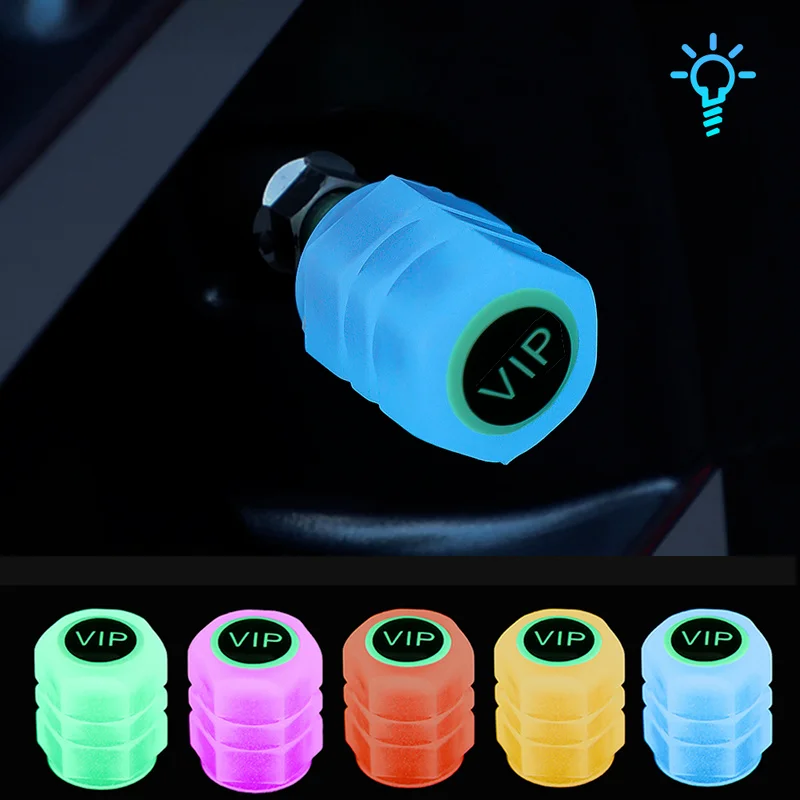 

NEW Upgrade Luminous Valve Cap with VIP Logo Car Tire Nozzles Cover Decoration Dustproof Cover Tyre Accessories