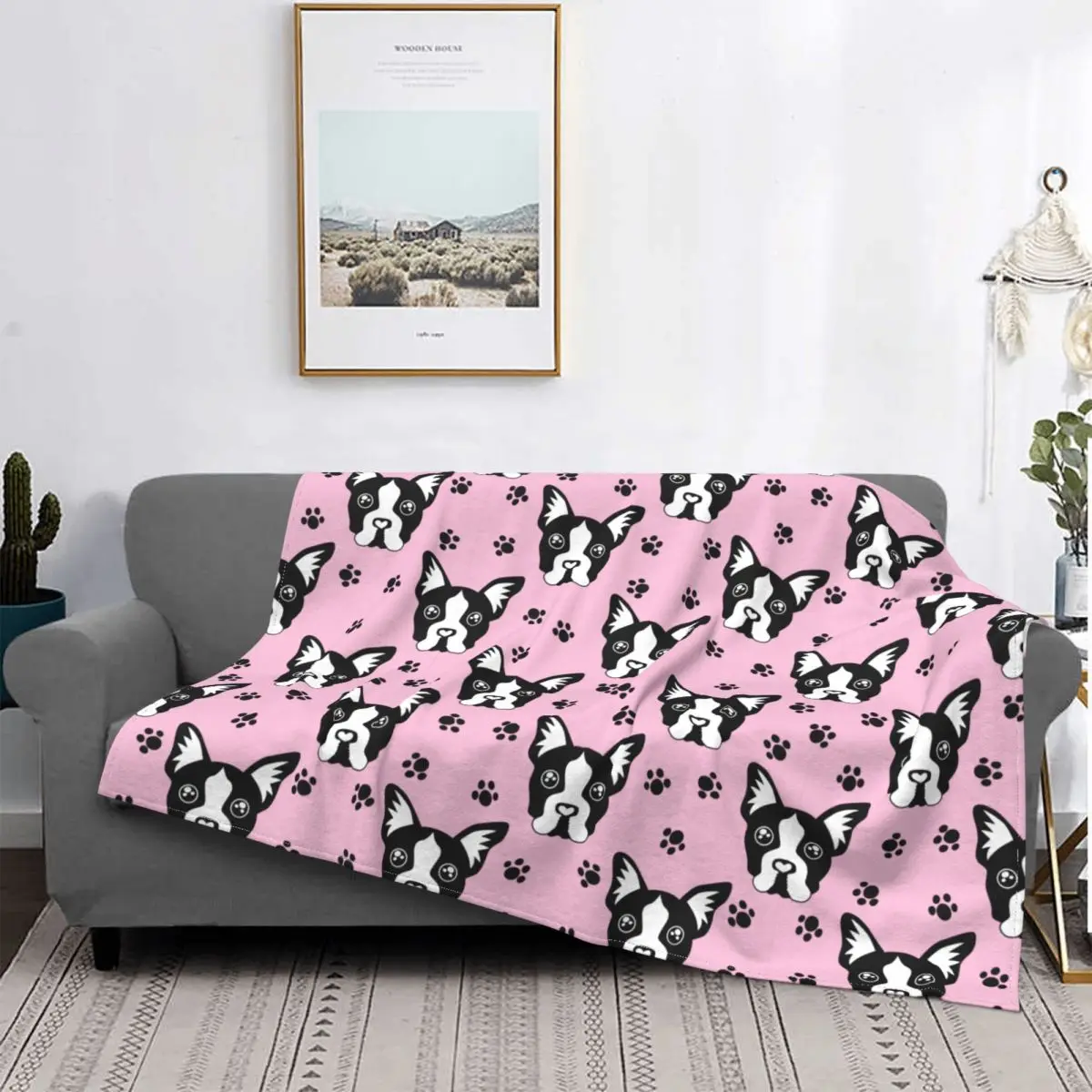 

Флисовое одеяло с рисунком бульдога, многофункциональное легкое тонкое покрывало для дивана