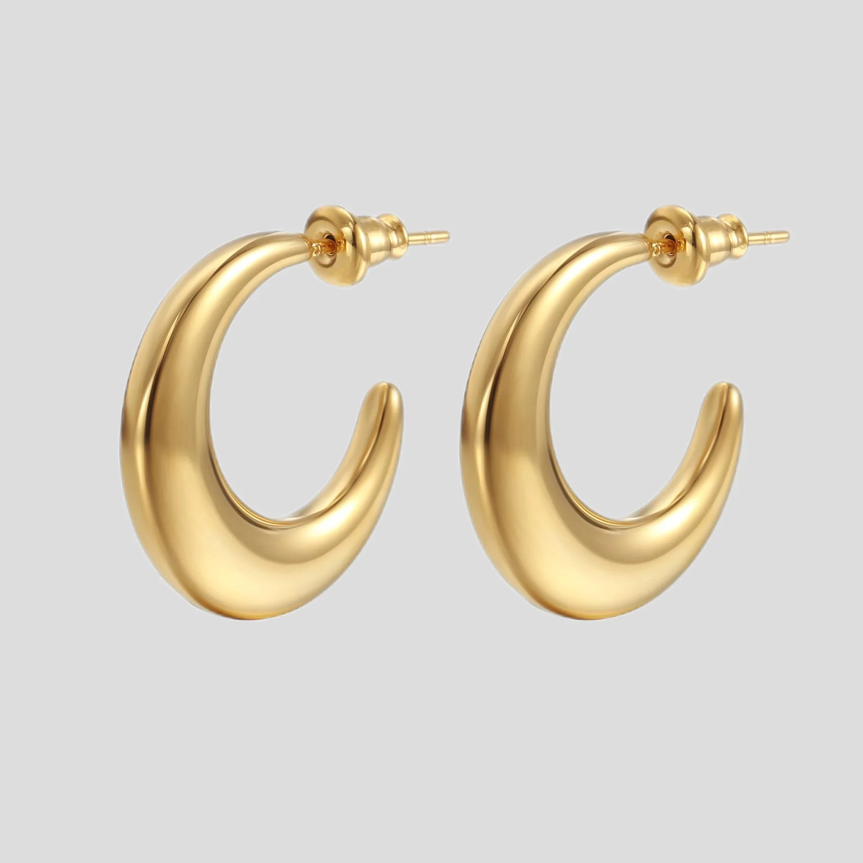 Showfay простые шикарные серьги-кольца из нержавеющей стали золотого цвета для