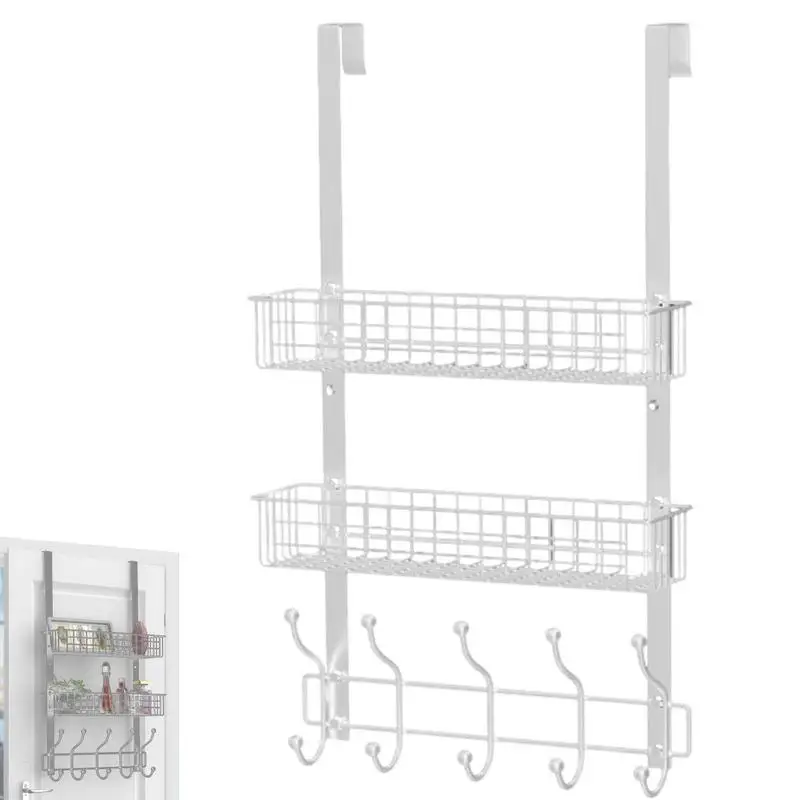 

Over The Door Organizer Back Organizer Shelf With Punch Free Installation Sturdy Iron Organizer With Strong Weight Bearing For