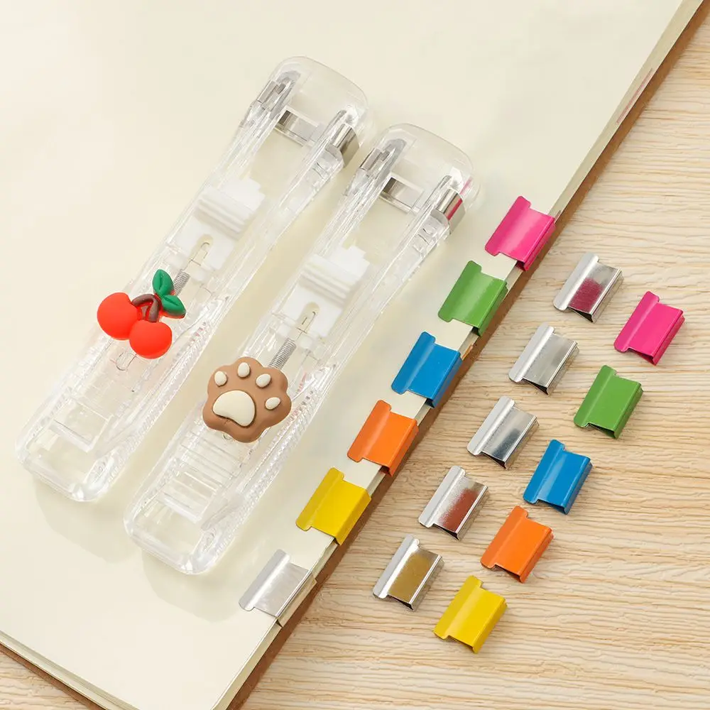 Portable Snacks Sealing Clip Stationery Office Supplies Remover Binder Push Clip Document Binding Stapler Paper Clips