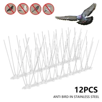 12pc repeller bird and pigeon spikes deterrent stainless steel sturdy bird spikes kit bird control spikes for home towers roofs