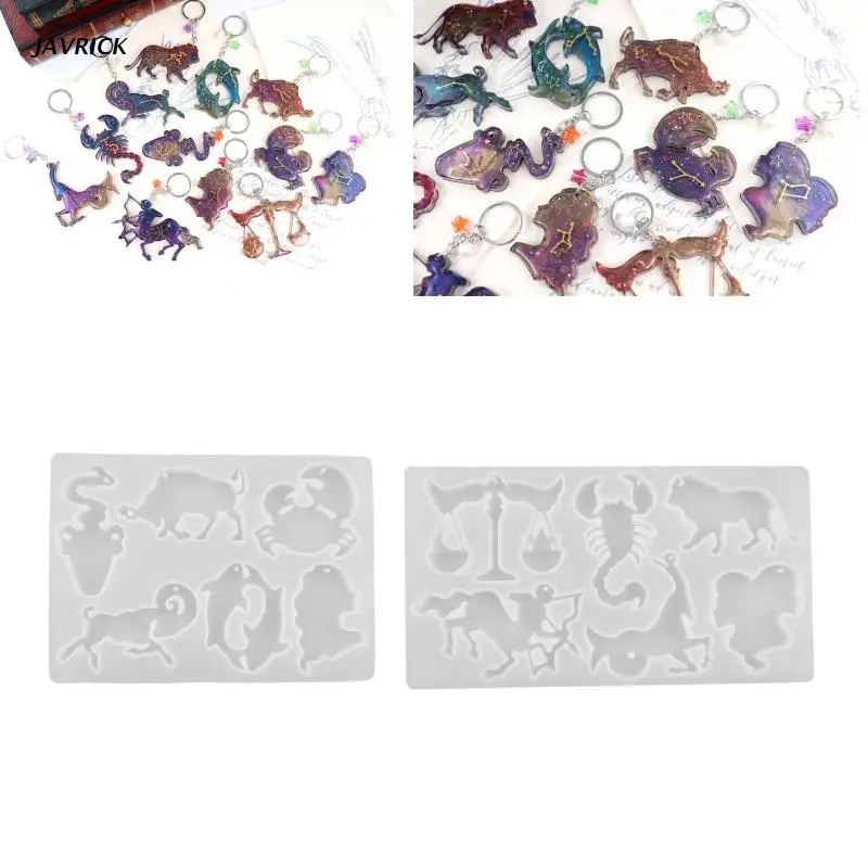 

2Pieces Twelve Constellations Resin Molds Constellation Pendant Moulds Epoxy