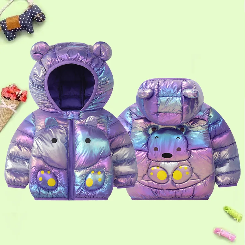 

Autumn Winter Children's Parkas Boys Plus Cotton Warm Coat Girls Cute Hooded Outwear Toddler Waterproof Outdoor Parka New