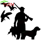 Автомобильная наклейка с изображением утки, охоты, собаки, модное украшение для тела, ПВХ водонепроницаемая Солнцезащитная наклейка, черныйбелыйкрасныйлазерсеребристый