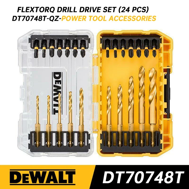 

DEWALT DT70748T Flextorq Drill Driver Bit Set Metal Twist Drill Bit Set 24pc Dewalt Power Tools Accessories DT70748T-QZ
