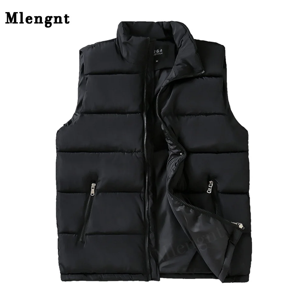 

New Winter Sleeveless Jacket for Men Fashion Warm Stand Collar Male Vest Light Plus Size Mens Work Vests Spring Autumn Waistcoat