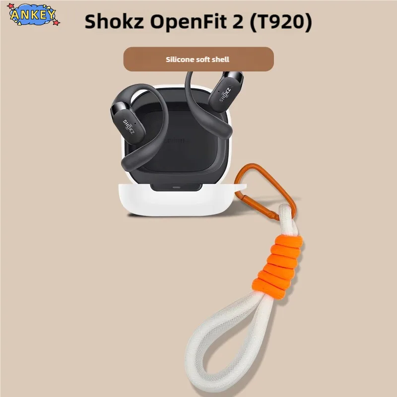 Фото Чехол для Shokz OpenFit 2 T920, защитный чехол для наушников OpenFit Air T511 T910, мягкий силиконовый чехол с кольцом, предотвращающий падение, для наушников. №3
