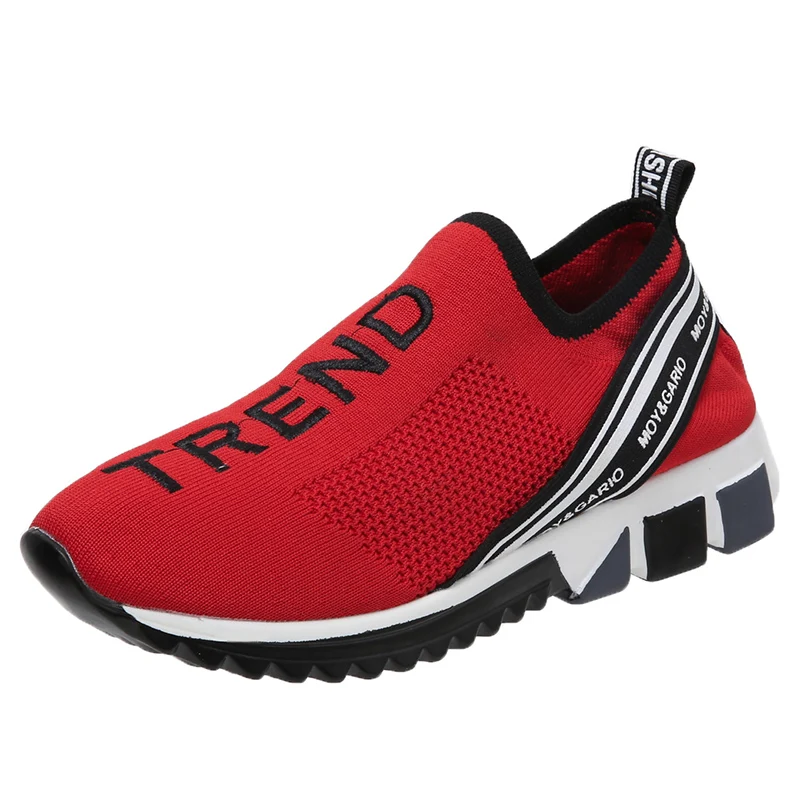 

Leisure Mesh Sneakers Women 2022 Summer New Travel Platform Shoes Woman Fashion Slip-on Running Shoe Red Knit Weave Sneaker Men