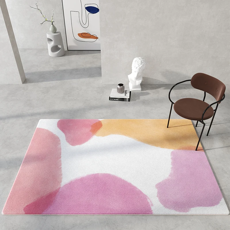 

Morandi Color Home Living Room Non-slip Carpet Nordic Bedroom Plush Carpets Easy-care Cloakroom Dresser Bedside Rug Bathroom Mat
