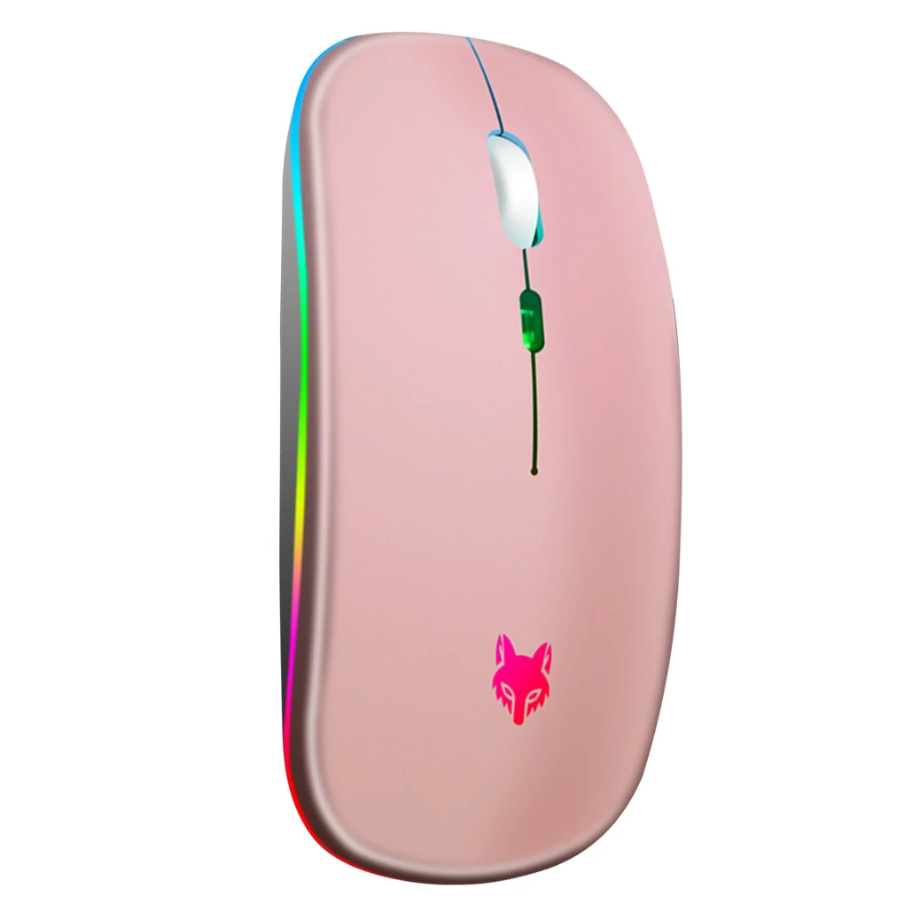 

1/2/3 2.4GHz Wireless Mouse Rechargeable 800/1200/1600/2400 DPI Cordless Mice with USB Receiver Portable Replaceable Gold