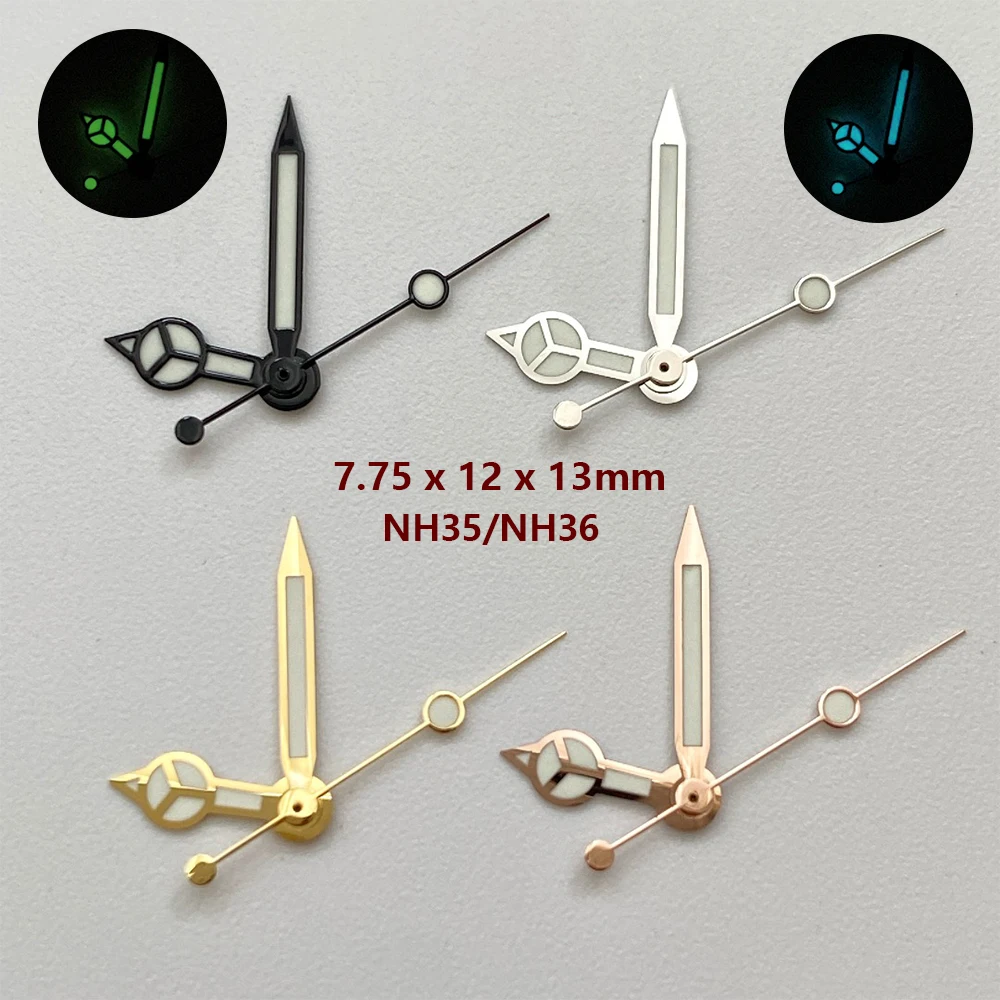 Игла для ручных часов SUB/GMT подходит NH35/NH36/4R/7S зеленый/голубой светящийся механизм