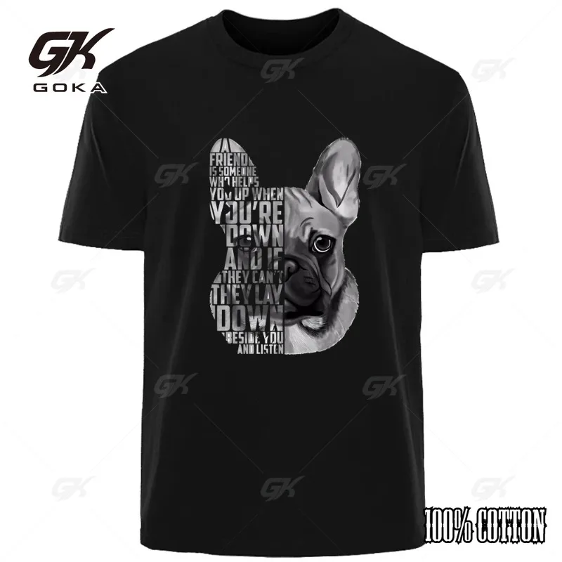 Мужская футболка GOKA с принтом французского бульдога из хлопка