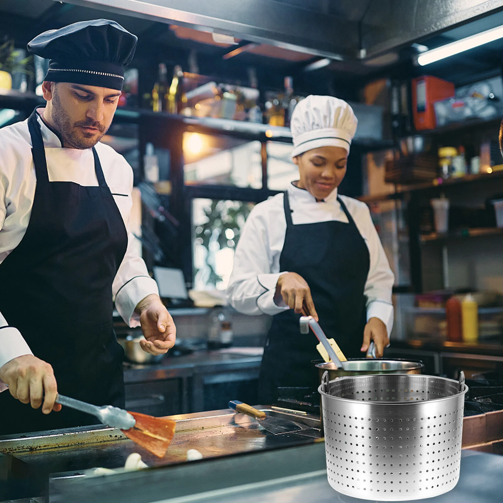 

Stainless Steel Barrel Large Metal Bucket Crawfish Leaky Pot Turkey Fryer Basket Kitchen Supplies Stewed Seafood Boil