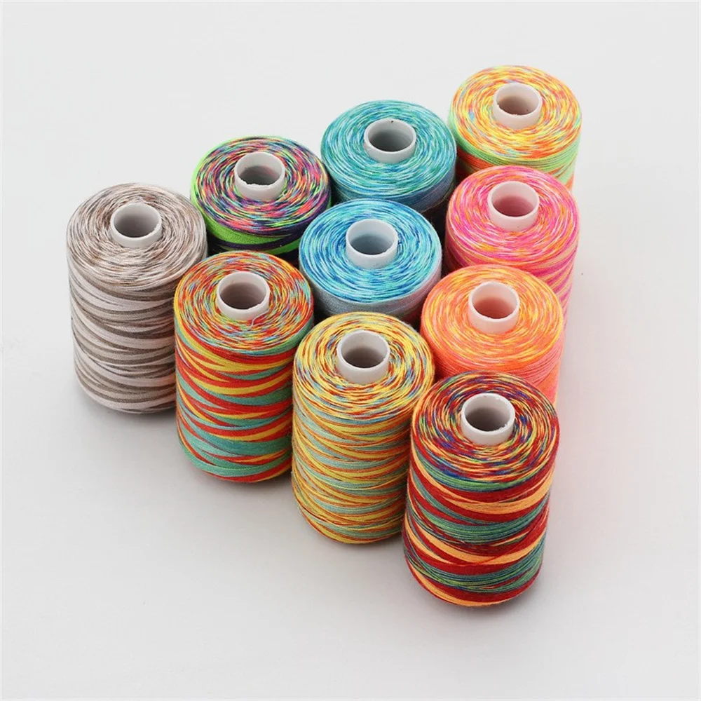 

Colorful Polyester Sewing Thread Rainbow Sewing Threads Embroidery Sewing Thread Kit DIY Quilting Yarn Thread Sewing Accessories