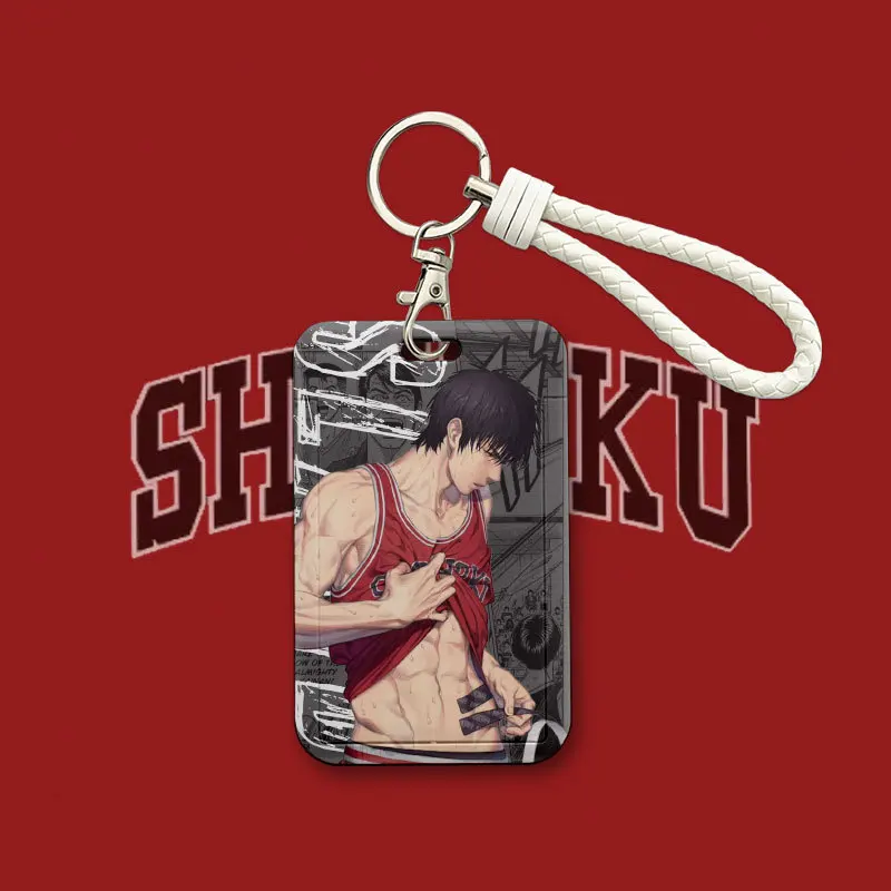 110*70mm Japanese Anime Cartoon Slam Dunk Lanyard ID Card Badge Holder with Keychain Keyring Gift
