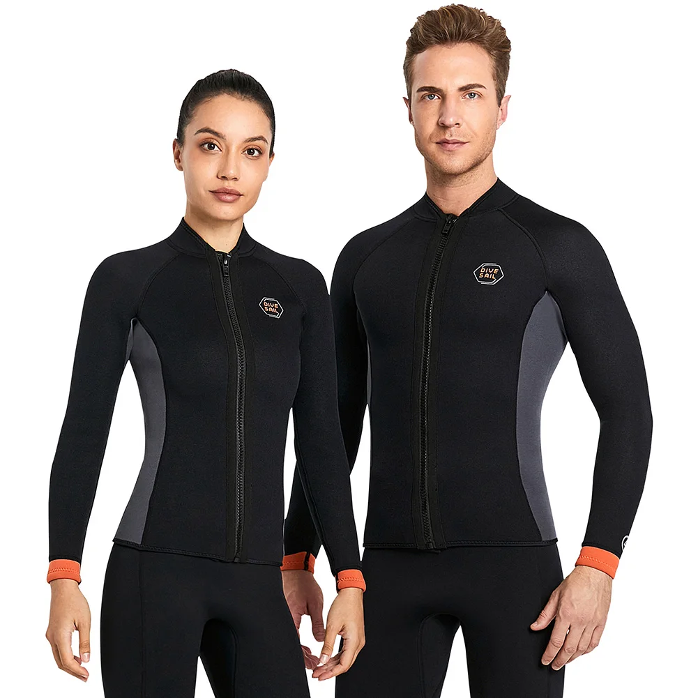 

DIVE&SAIL Men Women 3mm Neoprene Wetsuit Jacket Top Scuba Diving Wet Suit Swimming Snorkeling Wetsuits Swimwear Sunscreen