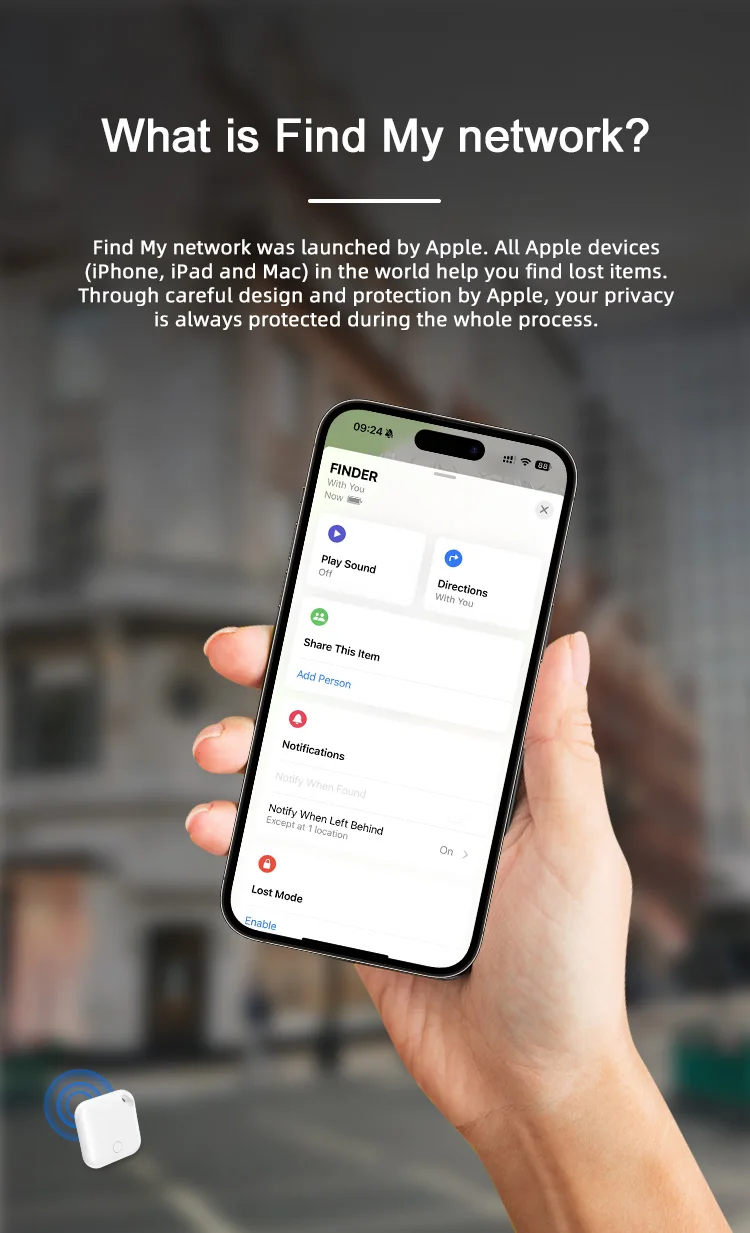 Умный GPS-Трекер Timethinker с Bluetooth работает Apple Find My APP ITag