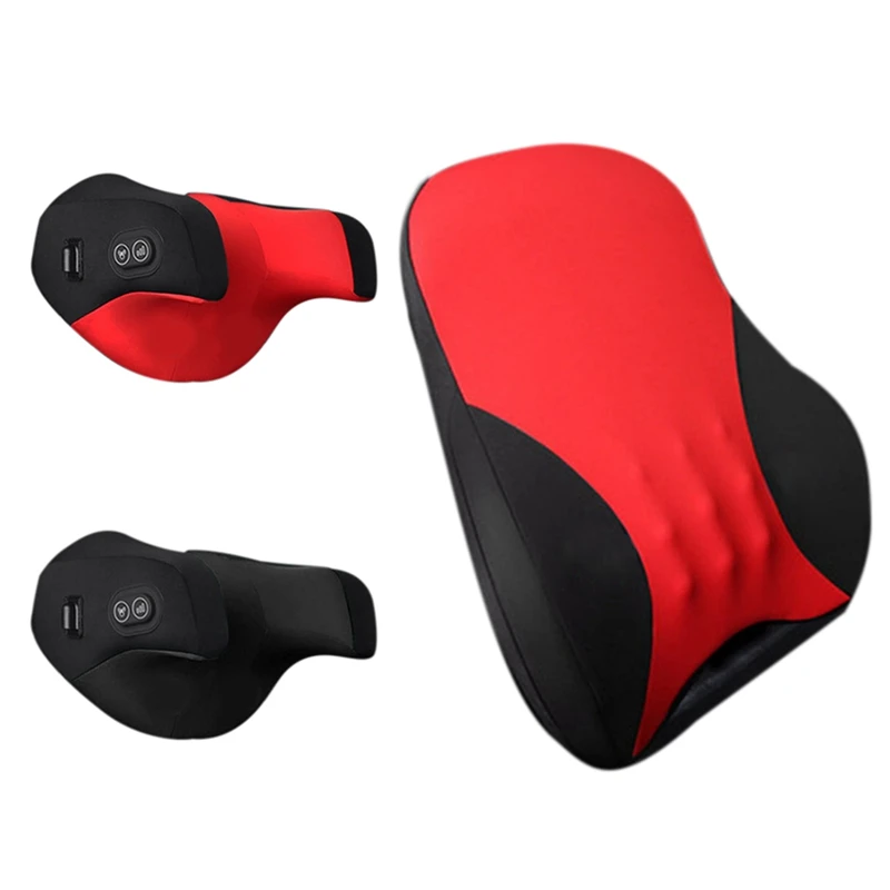 

Car Electric Massager Pillow, Seat Back Support Headrest Simulation Human Massage For Travel Home Office
