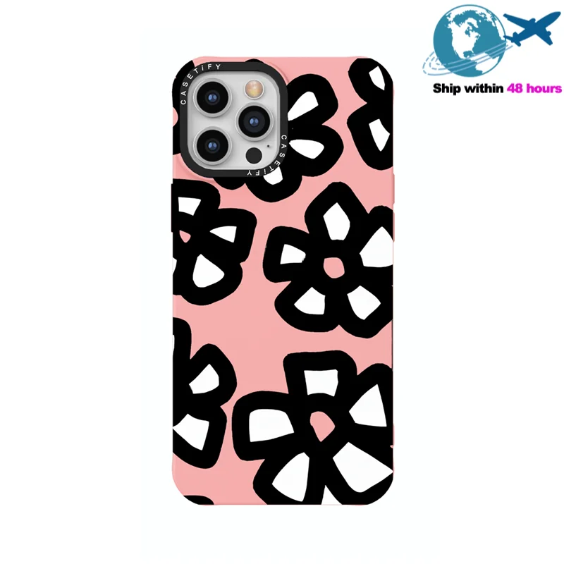 

Чехлы CASETIFY из жидкого силикагеля с белыми цветами для iPhone 14 13 12 11 Pro Max X XS XR 7P 8P, противоударный мягкий чехол для пар E0316