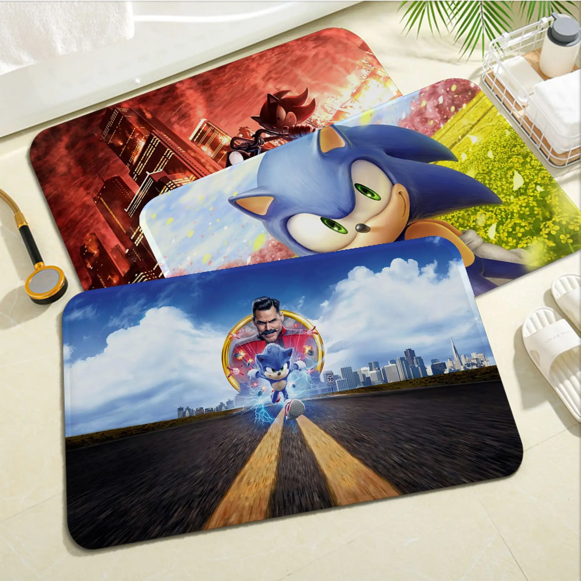 

BANDAI Sonic The Hedgehog Floor Carpet Nordic Style Home Doormat Bathroom-Toilet Mats Bedroom Welcome Rug