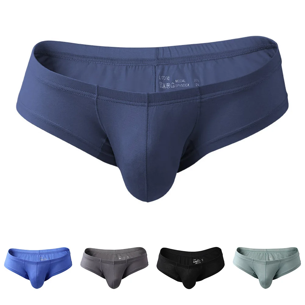 

Mens Modal Briefs Soft Male Boxers Sexy Brief Bulge Pouch Panties Low-waist Men Underpants Bikini Casual Boxershorts Swimwear