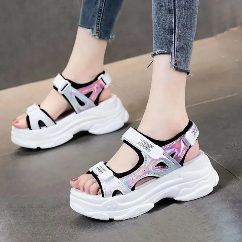 Women's Platform Sandals Student Fashion Summer Women's Thick-soled High-heeled Sandals Open Toe Chunk Sports Beach Shoes New