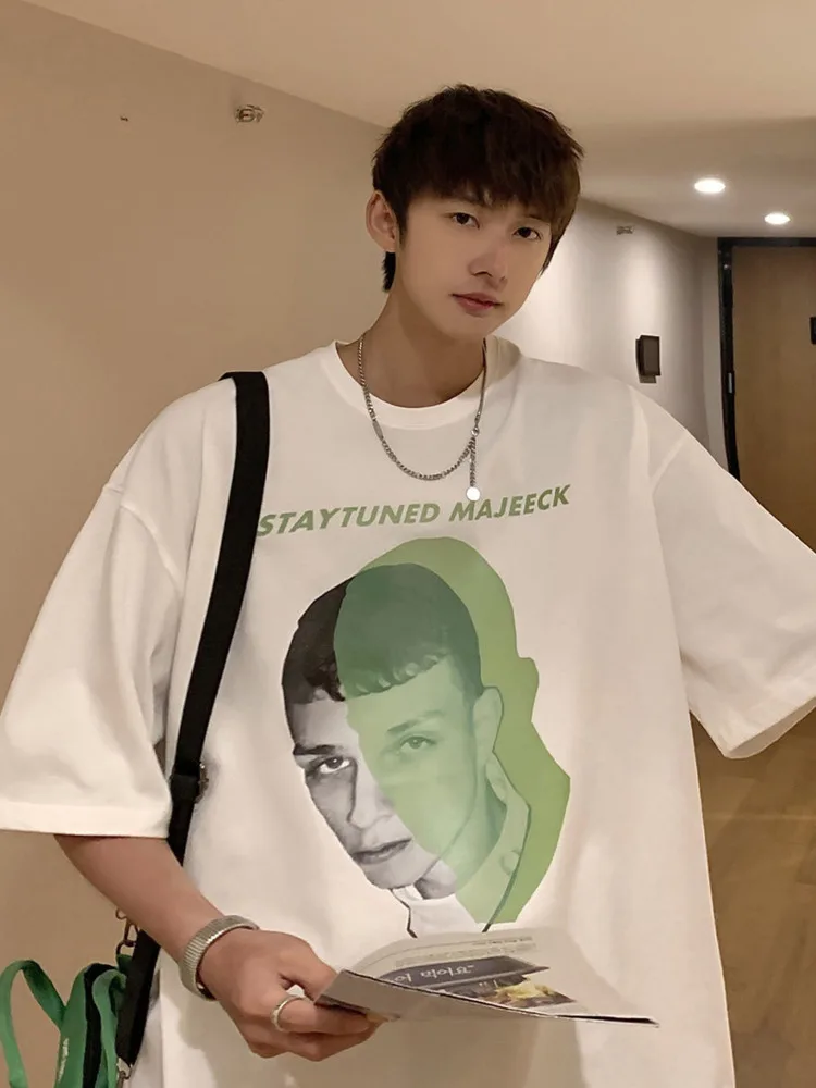 

SYUHGFA Summer Oversized Men Clothing T Shirt Hip Hop Funny Print Casual Short Sleeve T-shirt Fashion Top Tees Harajuku 2022 New