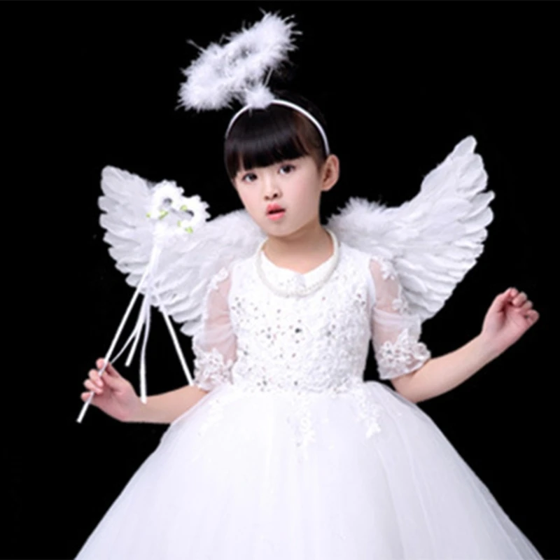 

Angel Halos Headband and Magic Angel Wand Set 2Pcs Halloween Fancy Dress Cosplay Outfits for Adults,Teens and Kids Gift