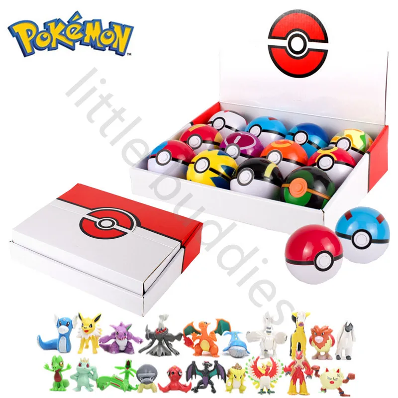 

12Pcs/Set Pokemon Pikachu Gift Box 6CM Figures Model Toy Pocket Monster Pet Elf Anime Pokémon Poke Ball for Kids Christmas Gifts